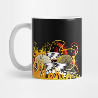 skull rock art and fire danger Mug